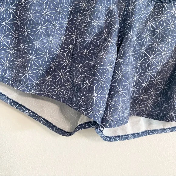 Lululemon Athletica Run Times Navy Printed Mid Rise Lined Athletic Shorts Size 4 - Picture 3 of 9